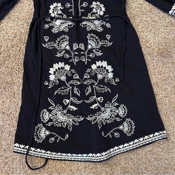 Boden Clemmie Jersey Navy Blue White Embroidered Dress - Picture 6 of 11